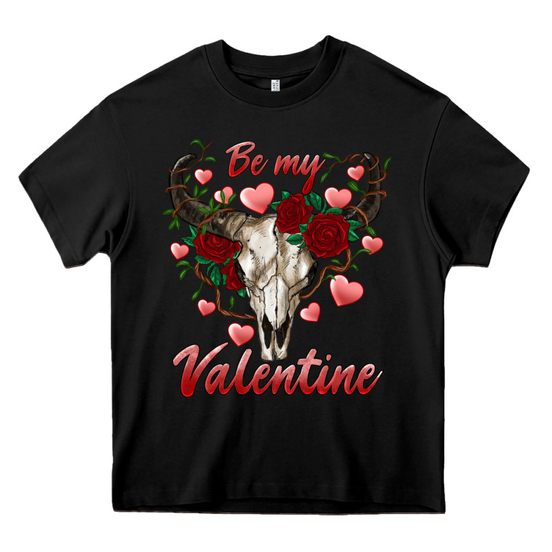 Be My Valentine Bull Skull Heavy Core Tee by RanaPortraitStore | Teevron