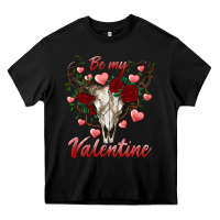 Black be my valentine bull skull Heavy Core Tee - RanaPortraitStore