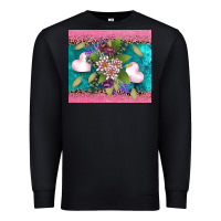 Black v.d flowers and hearts Premium Sweatshirt - AdoDesignShop