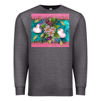 Charcoal Heather v.d flowers and hearts Premium Sweatshirt - AdoDesignShop