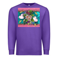Purple v.d flowers and hearts Premium Sweatshirt - AdoDesignShop