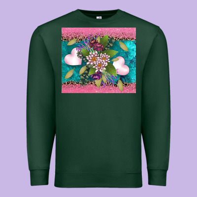 V.d Flowers And Hearts Premium Sweatshirt Designed By Adodesignshop