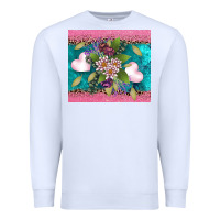 White v.d flowers and hearts Premium Sweatshirt - AdoDesignShop
