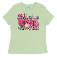 Matcha in october we wear pink Ladies Tee - CowGirlArtShop