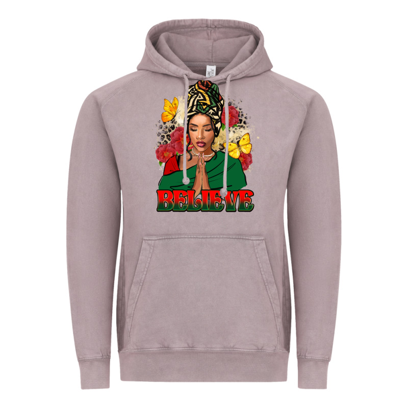 Believe Black Woman Vintage Hoodie by FaDigitalArtStudio | Teevron