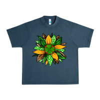 Midnight Navy St. Patrick's sunflower Urban Heavy Tee - OliviaCreatesArt