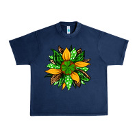 Navy St. Patrick's sunflower Urban Heavy Tee - OliviaCreatesArt