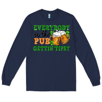 Navy everybody in the pub gettin tipsy Long Sleeve Tee - FaDigitalArtStudio