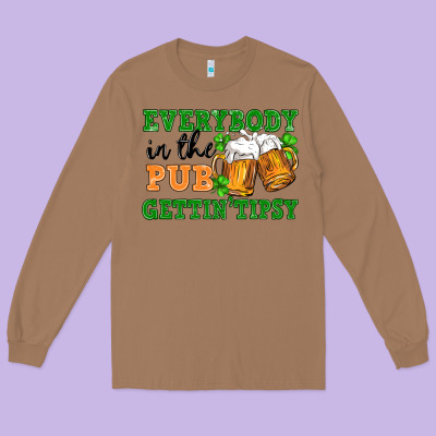 Everybody In The Pub Gettin Tipsy Long Sleeve Tee Designed By Fadigitalartstudio