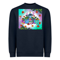 Navy ohana stitch Heavyweight Sweatshirt - AdoDesignShop