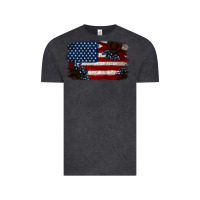 Vintage Black Distressed Sunflower American Flag Vintage Tee - Jasminsmagicworld