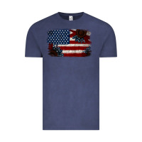 Vintage Denim Distressed Sunflower American Flag Vintage Tee - Jasminsmagicworld