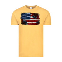 Vintage Mustard Distressed Sunflower American Flag Vintage Tee - Jasminsmagicworld