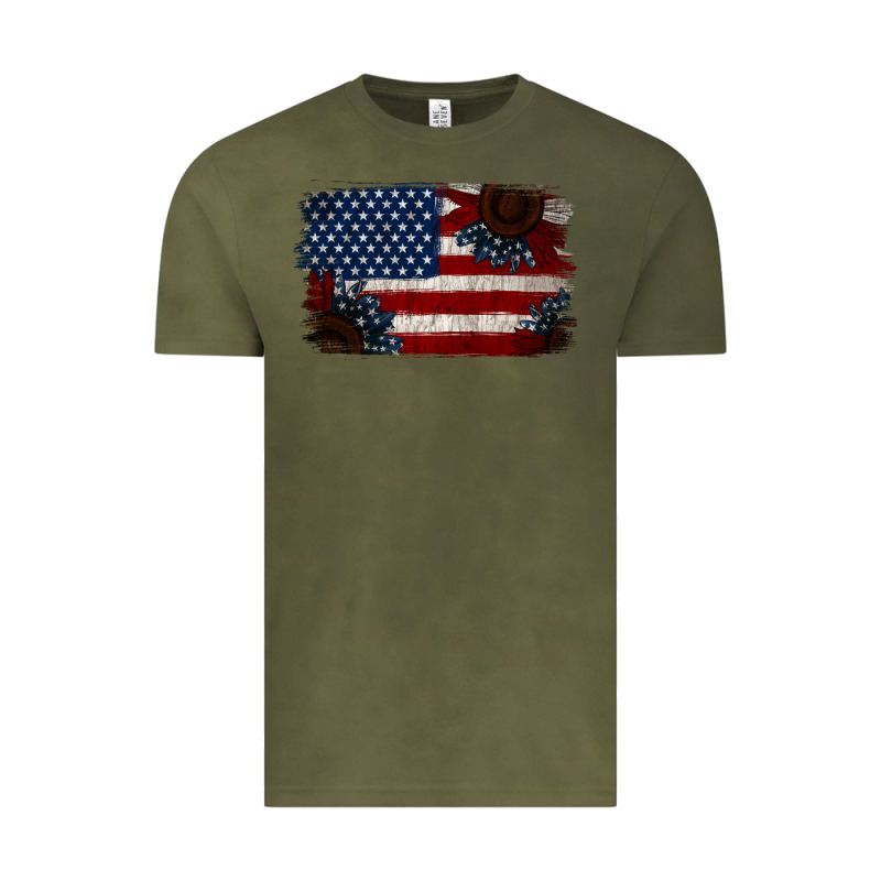 Distressed Sunflower American Flag Vintage Tee by Jasminsmagicworld | Teevron