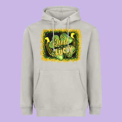Just Lucky Heavyweight Hoodie Designed By Adodesignshop