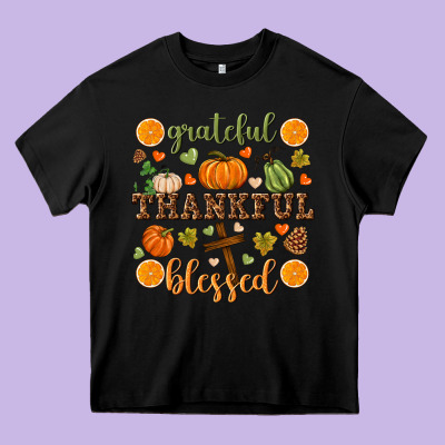 Grateful Thankful Blessed Heavy Core Tee Designed By Nancycooperartshop