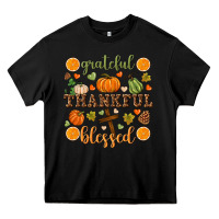 Black Grateful thankful blessed Heavy Core Tee - NancyCooperArtShop