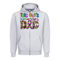 Heather Grey this guys an ausome dad Zipper Hoodie - AdoDesignShop