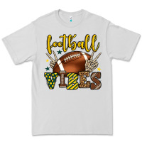 Dove Grey Football vibes yellow and green team color Premium Tee - HowdyJamesFarm