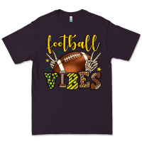 Plum Football vibes yellow and green team color Premium Tee - HowdyJamesFarm