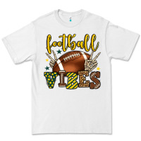 White Football vibes yellow and green team color Premium Tee - HowdyJamesFarm