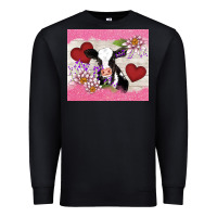 Black lotus heart cow valentine Premium Sweatshirt - AdoDesignShop