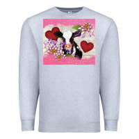 Heather Grey lotus heart cow valentine Premium Sweatshirt - AdoDesignShop