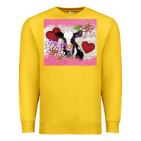 Lemon lotus heart cow valentine Premium Sweatshirt - AdoDesignShop