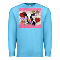 Ocean Blue lotus heart cow valentine Premium Sweatshirt - AdoDesignShop