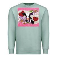 Seafoam lotus heart cow valentine Premium Sweatshirt - AdoDesignShop