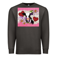 Smoke lotus heart cow valentine Premium Sweatshirt - AdoDesignShop