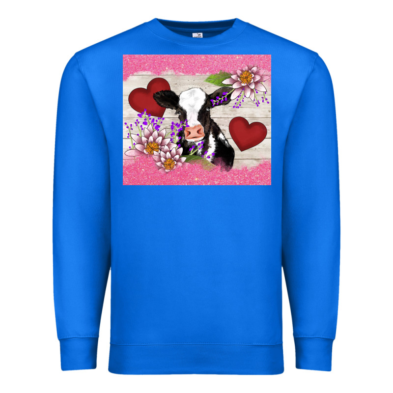 Lotus Heart Cow Valentine Premium Sweatshirt by AdoDesignShop | Teevron