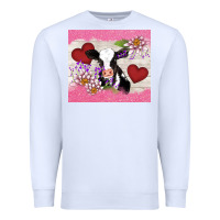 White lotus heart cow valentine Premium Sweatshirt - AdoDesignShop