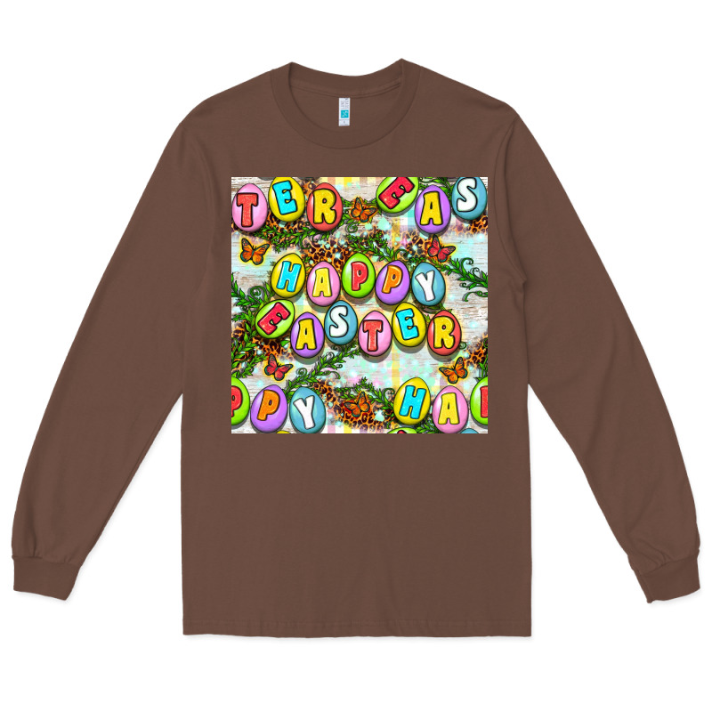 Happy Easter Seamless Pattern Long Sleeve Tee by BundleAndBundleShop | Teevron