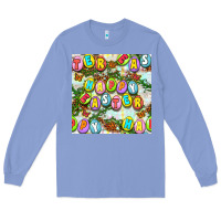 Colony Blue Happy Easter Seamless Pattern Long Sleeve Tee - BundleAndBundleShop