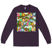 Plum Happy Easter Seamless Pattern Long Sleeve Tee - BundleAndBundleShop