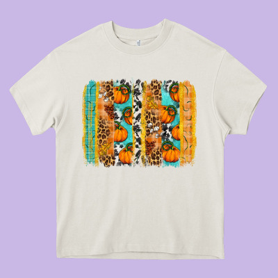 Fall Pumpkin Brushstrokes Heavy Core Tee Designed By Nancycooperartshop