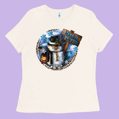 Hello Winter Ladies Tee Designed By Cowgirlartshop
