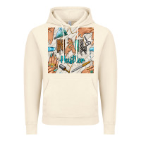 Vintage Artic hail hustler and nail art hands with glitter polish seamless pattern b Vintage Hoodie - BundleAndBundleShop