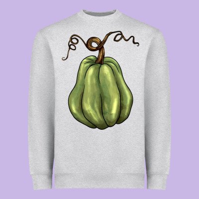 Gourd Green Pumpkin Heavyweight Sweatshirt Designed By Barkaloodesign