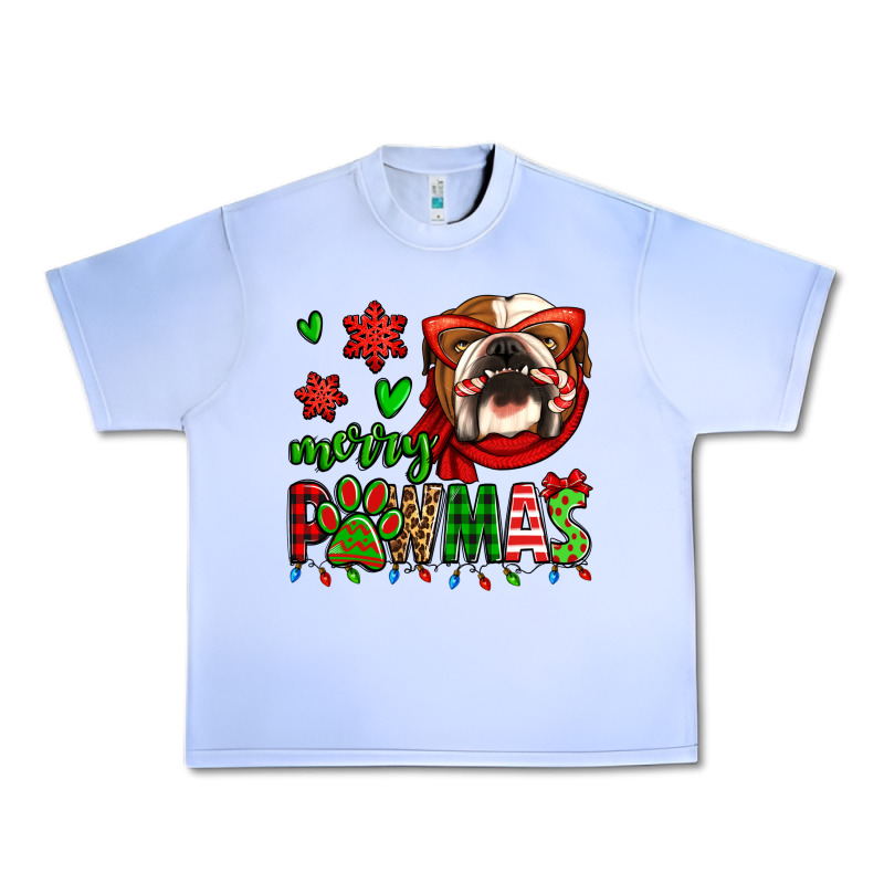 Merry Pawmas Christmas Bulldog Urban Heavy Tee by Jasminsmagicworld | Teevron