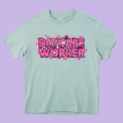 Breast Cancer Daycare Worker Heavy Core Tee Designed By Texasbilliewilder