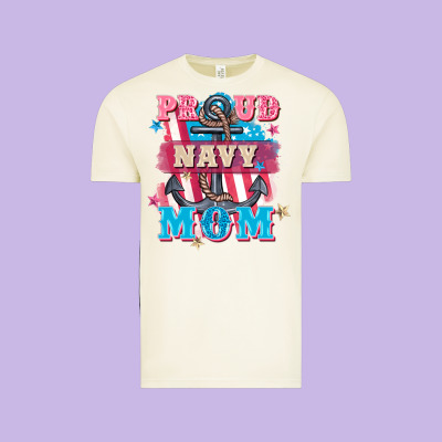 Proud Navy Mom Mother's Day Vintage Tee Designed By Fadigitalartstudio