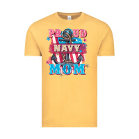 Vintage Mustard Proud navy Mom Mother's Day Vintage Tee - FaDigitalArtStudio