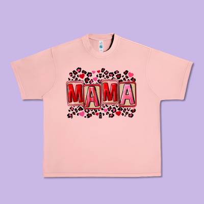 Pink Leopard Mama Urban Heavy Tee Designed By Fadigitalartstudio