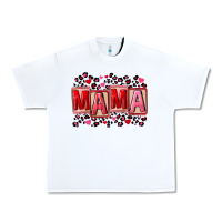 White Pink leopard mama Urban Heavy Tee - FaDigitalArtStudio