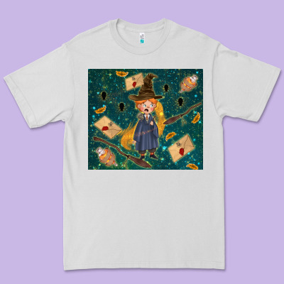 Wizard Boy With Mouse Premium Tee Designed By Tumblerdesignbyshophia