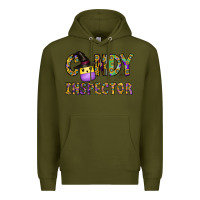 Army Green Candy Inspector Premium Hoodie - CowhideDigitalArt