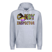 Heather Grey Candy Inspector Premium Hoodie - CowhideDigitalArt