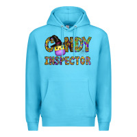 Ocean Blue Candy Inspector Premium Hoodie - CowhideDigitalArt